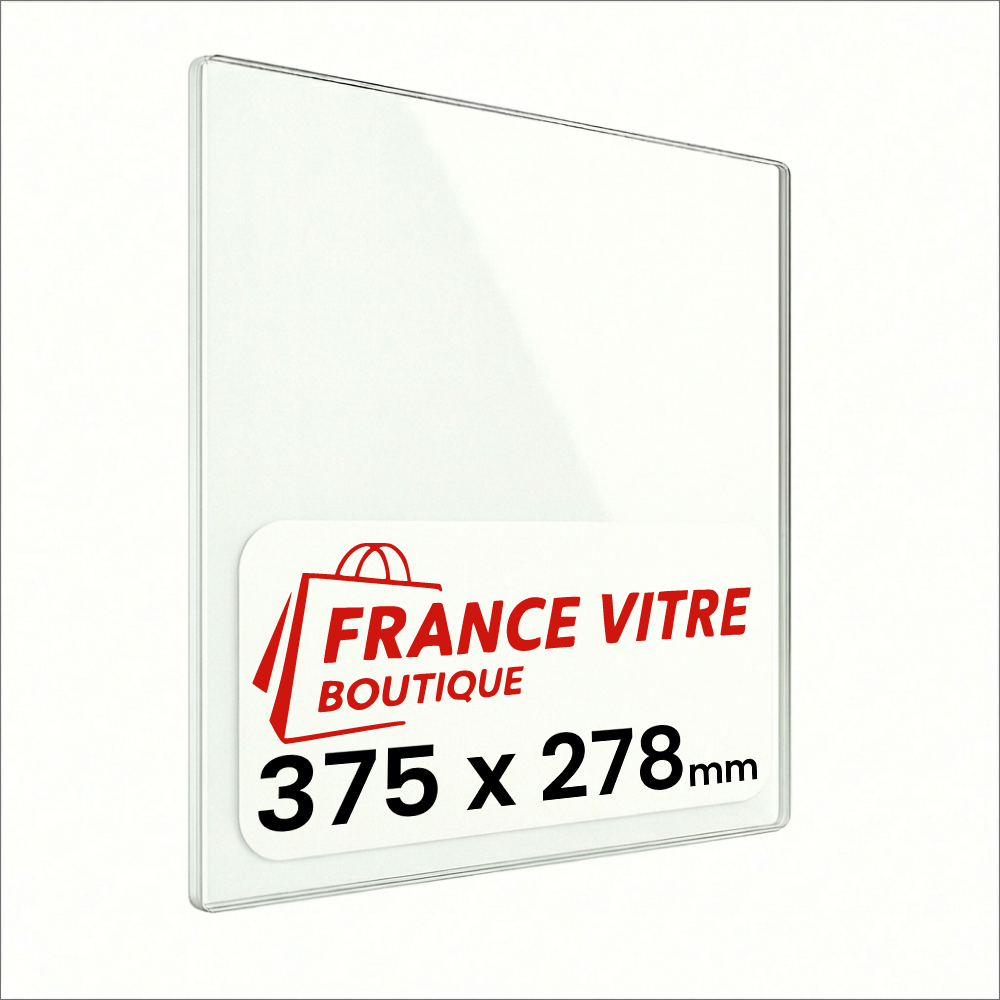 CHARLTON & JENRICK - modèle : charlton-jenrick-go-eco-5kw-wide - 375 x 278 x 4 mm - Vitre de cheminée pour insert et poêle à bois - verre de rechange - jusqu'à 800°C