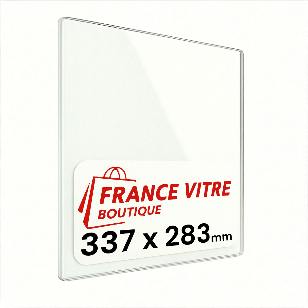 EDILKAMIN - modèle : seven - 337 x 283 x 4 mm - Vitre de cheminée pour insert et poêle à bois - verre de rechange - jusqu'à 800°C